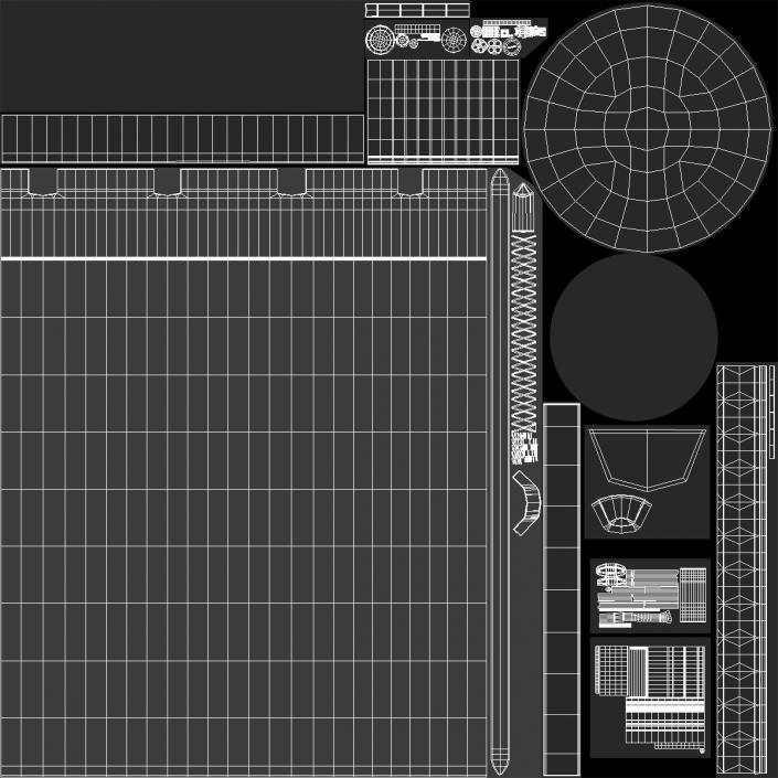 3D Proton M Rocket Main Parts