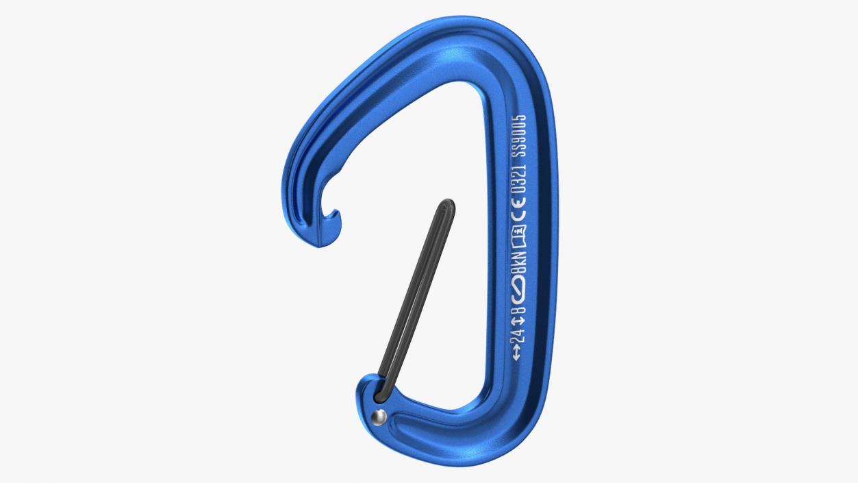 Black Diamond MiniWire Carabiner Open Blue 3D