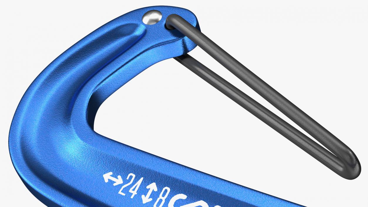 Black Diamond MiniWire Carabiner Open Blue 3D