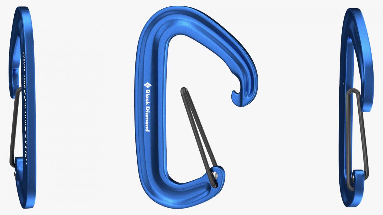 Black Diamond MiniWire Carabiner Open Blue 3D