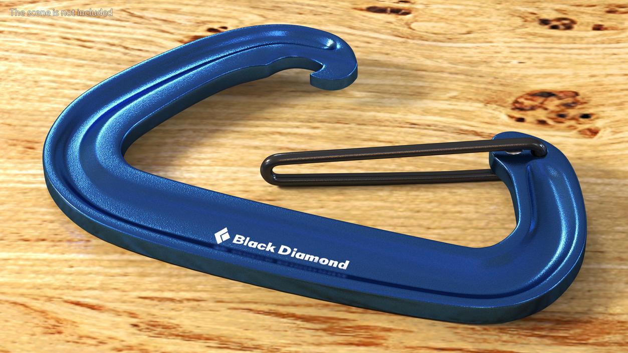 Black Diamond MiniWire Carabiner Open Blue 3D