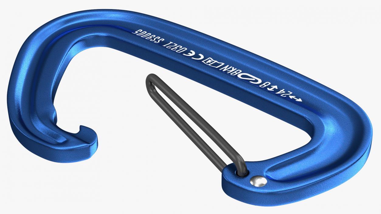 Black Diamond MiniWire Carabiner Open Blue 3D