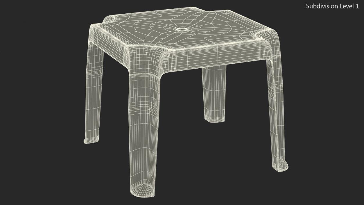 3D Square Stacking Patio Table White model