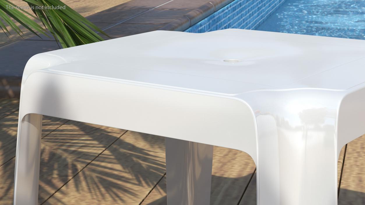 3D Square Stacking Patio Table White model