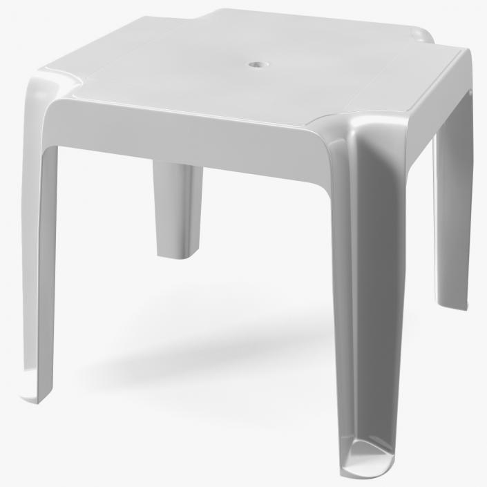 3D Square Stacking Patio Table White model