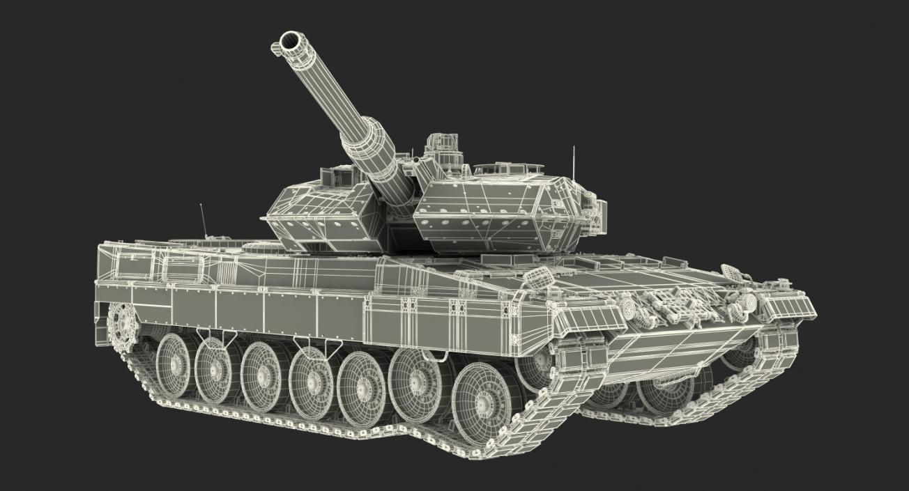 German Battle Tank Leopard 2A5 Desert Rigged 3D model