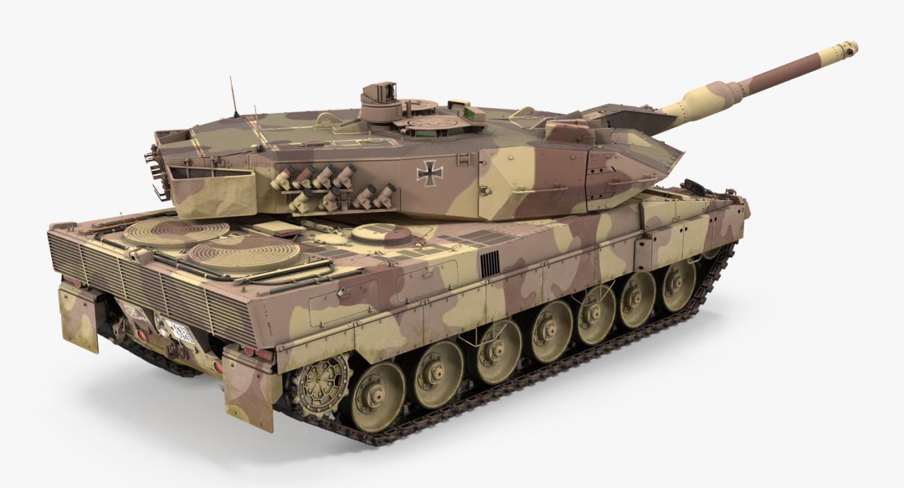 German Battle Tank Leopard 2A5 Desert Rigged 3D model