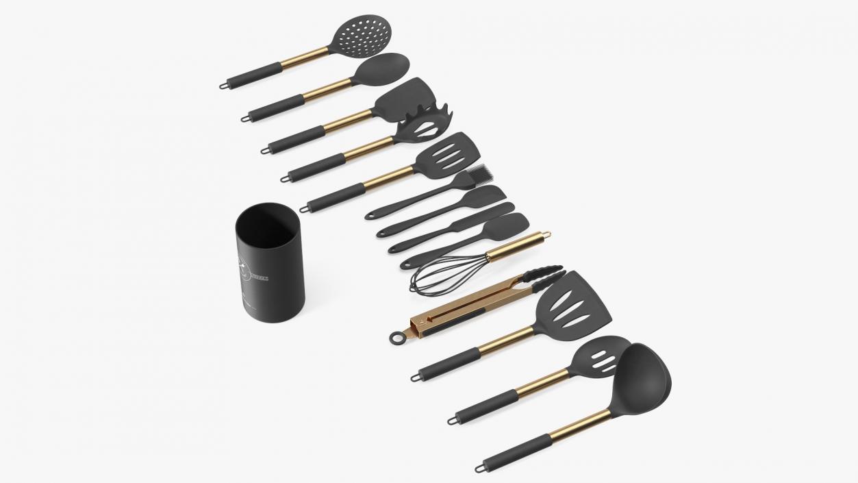 3D Kitchen Utensils Bronze model