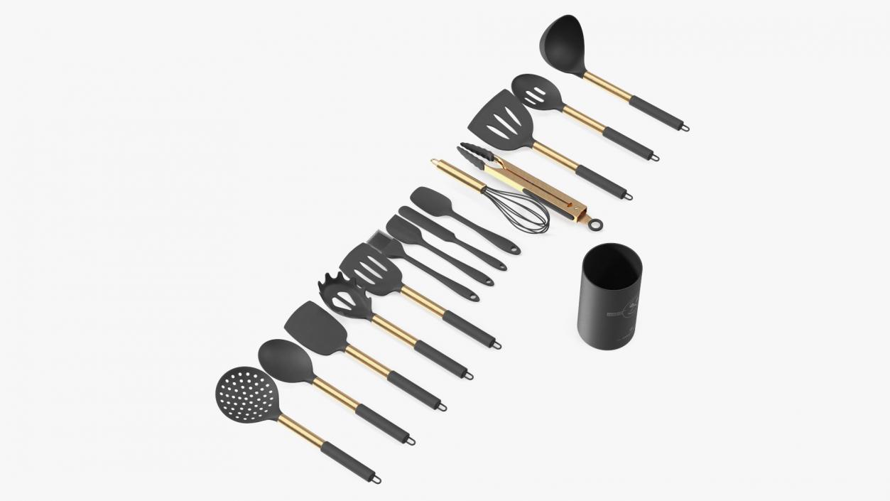 3D Kitchen Utensils Bronze model