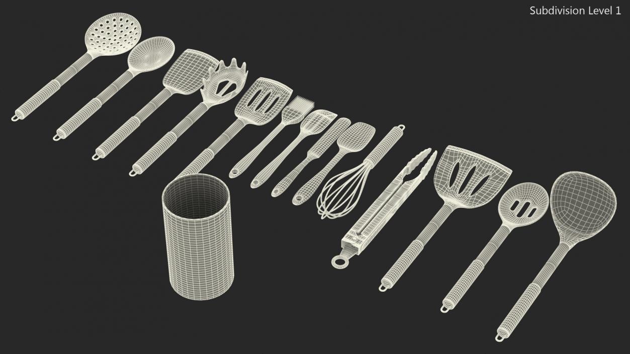 3D Kitchen Utensils Bronze model