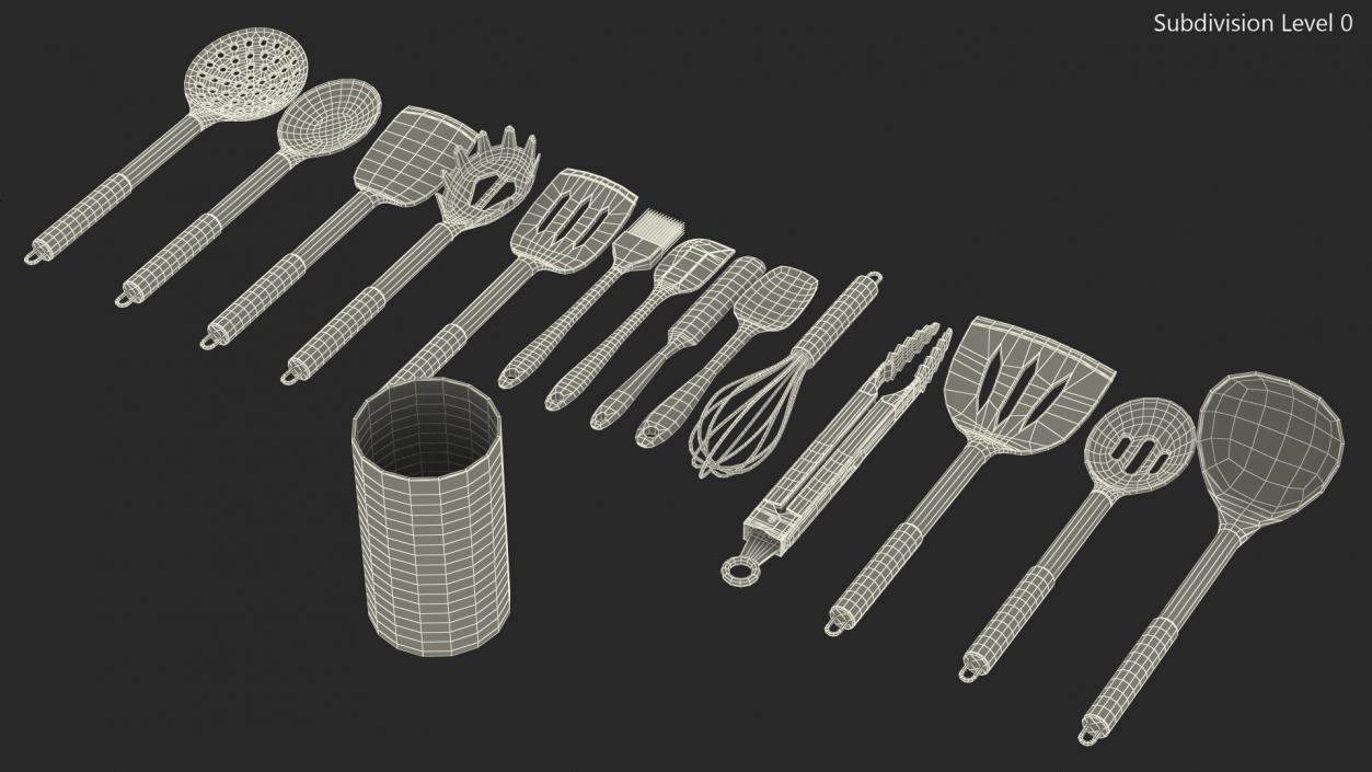 3D Kitchen Utensils Bronze model