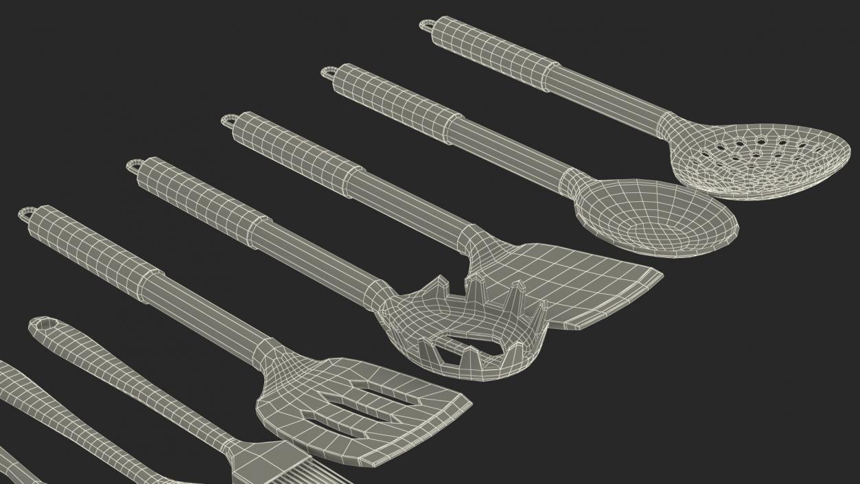 3D Kitchen Utensils Bronze model