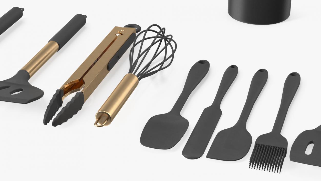 3D Kitchen Utensils Bronze model