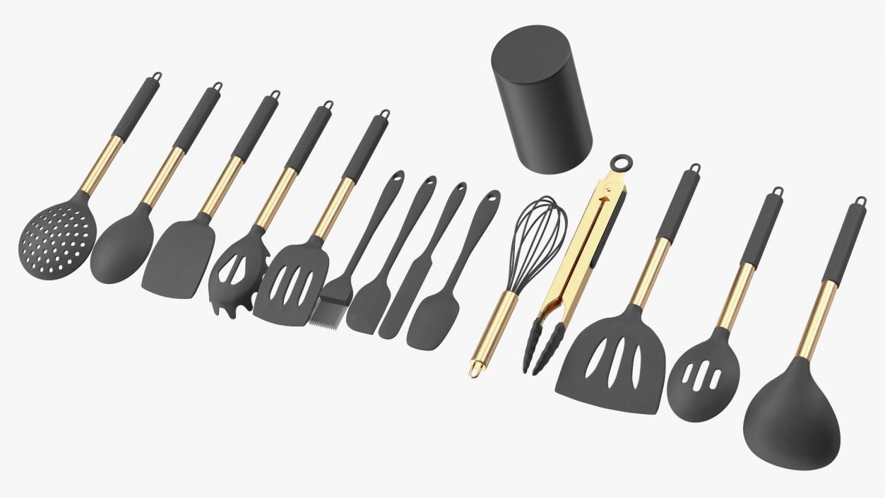 3D Kitchen Utensils Bronze model