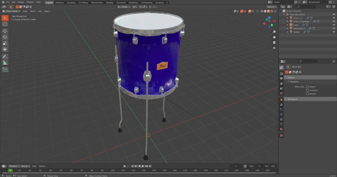 Floor Tom Drum 3D model