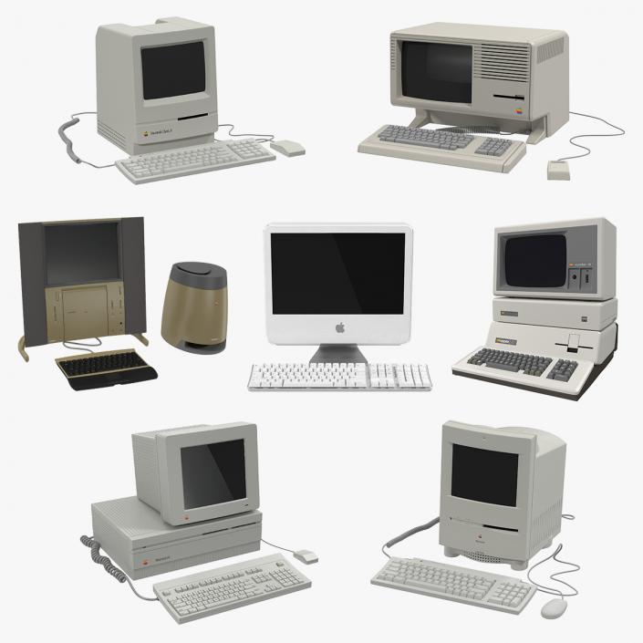 Retro Apple Computers Collection 2 3D model