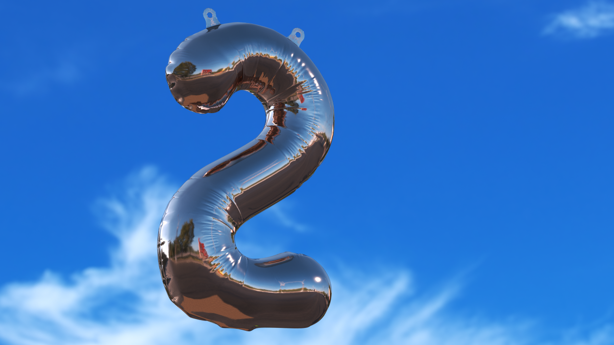 Balloon Numbers Set Rose Gold 3D model