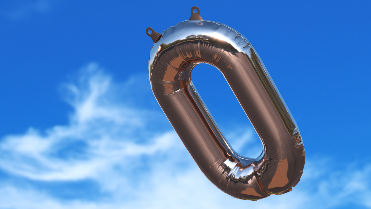 Balloon Numbers Set Rose Gold 3D model