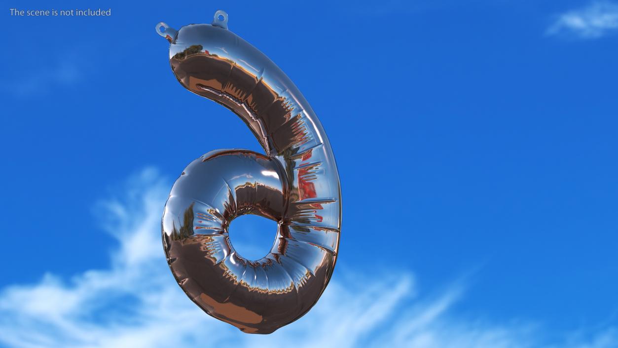 Balloon Numbers Set Rose Gold 3D model