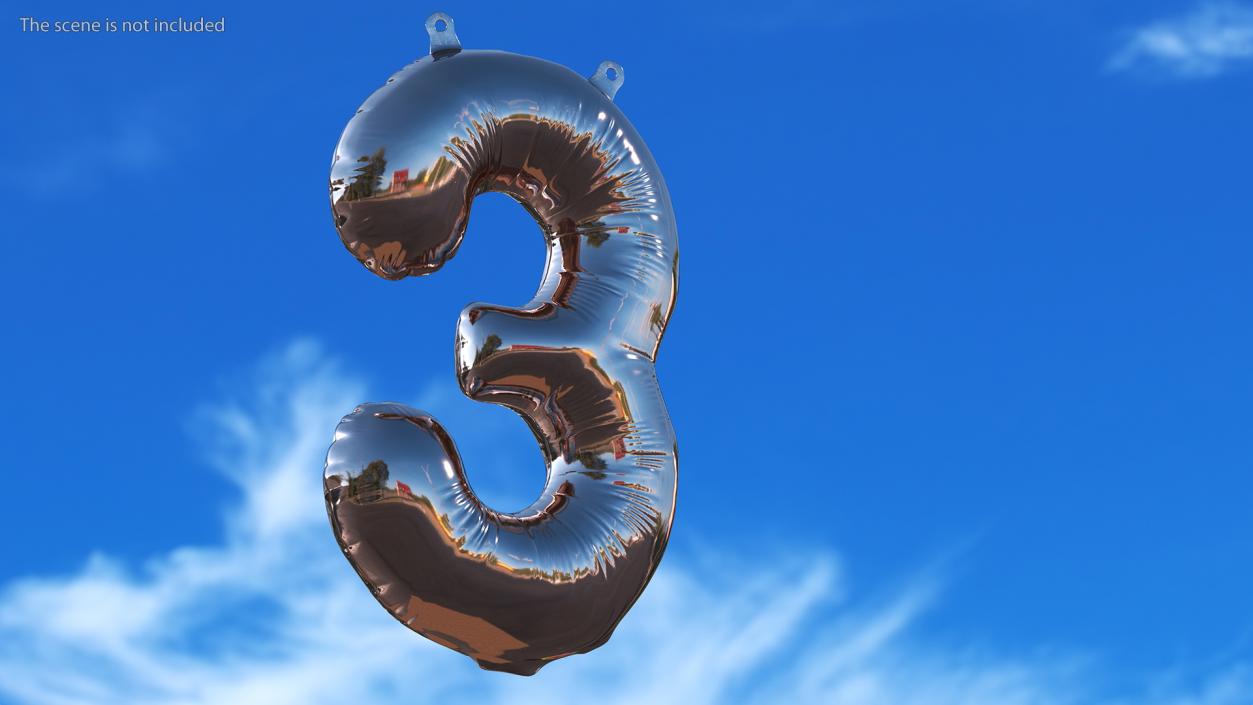 Balloon Numbers Set Rose Gold 3D model