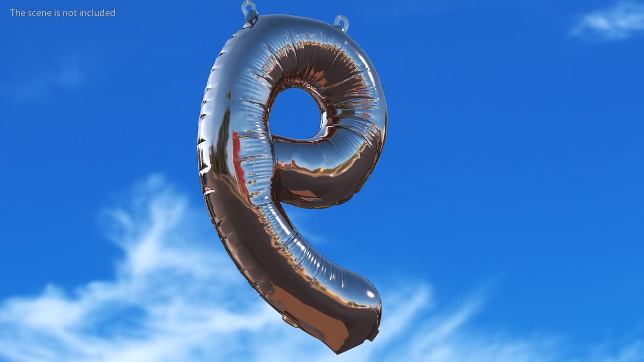 Balloon Numbers Set Rose Gold 3D model