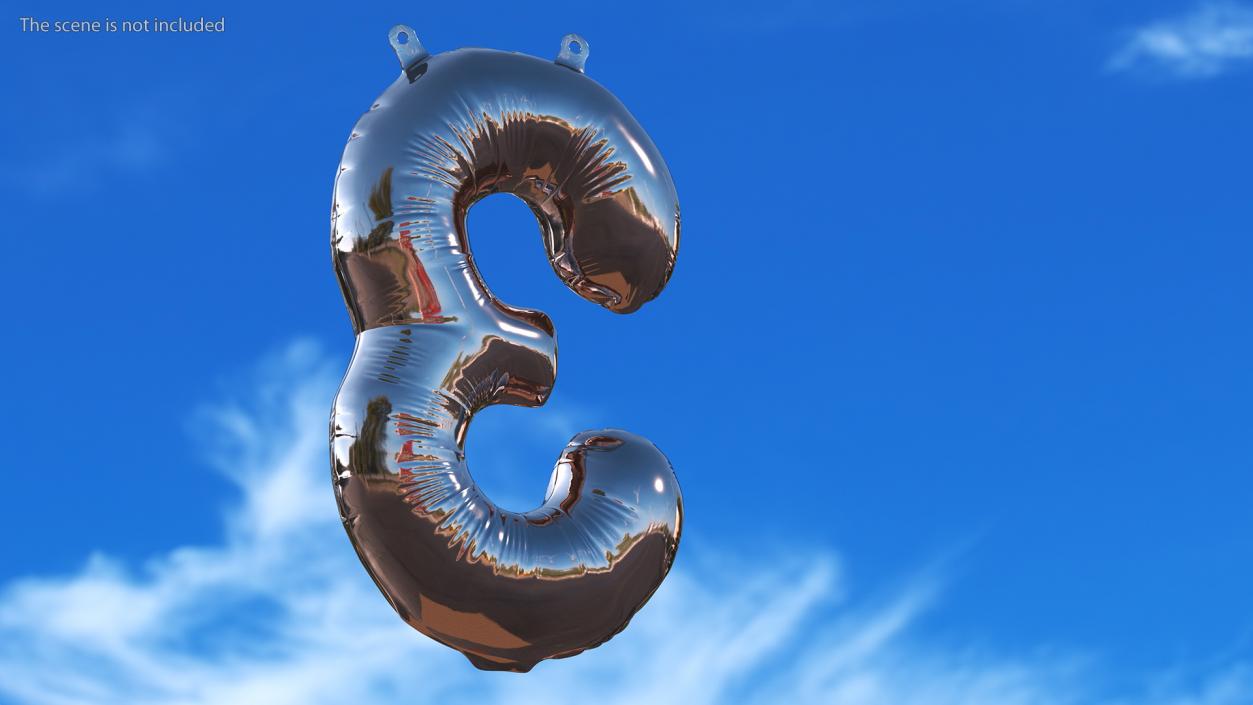 Balloon Numbers Set Rose Gold 3D model