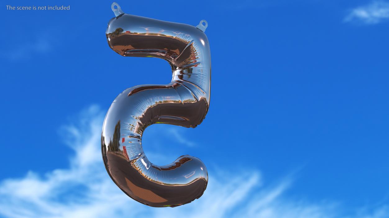 Balloon Numbers Set Rose Gold 3D model