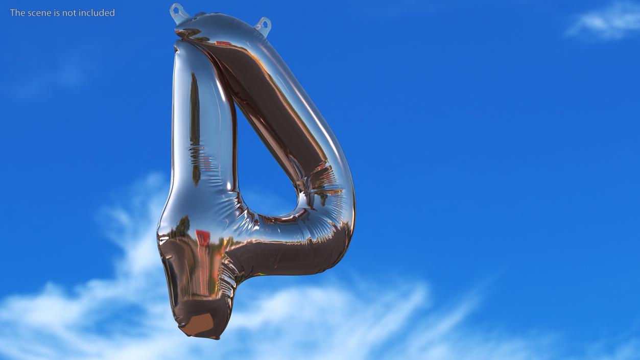 Balloon Numbers Set Rose Gold 3D model