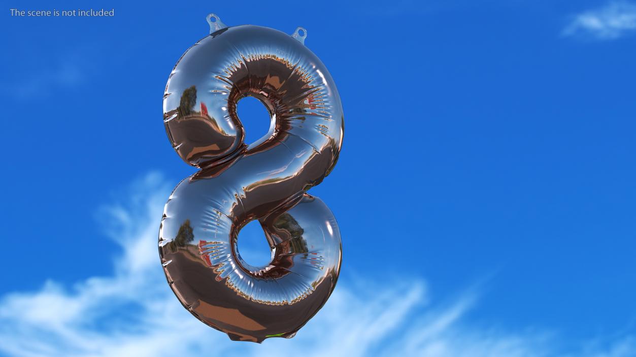 Balloon Numbers Set Rose Gold 3D model