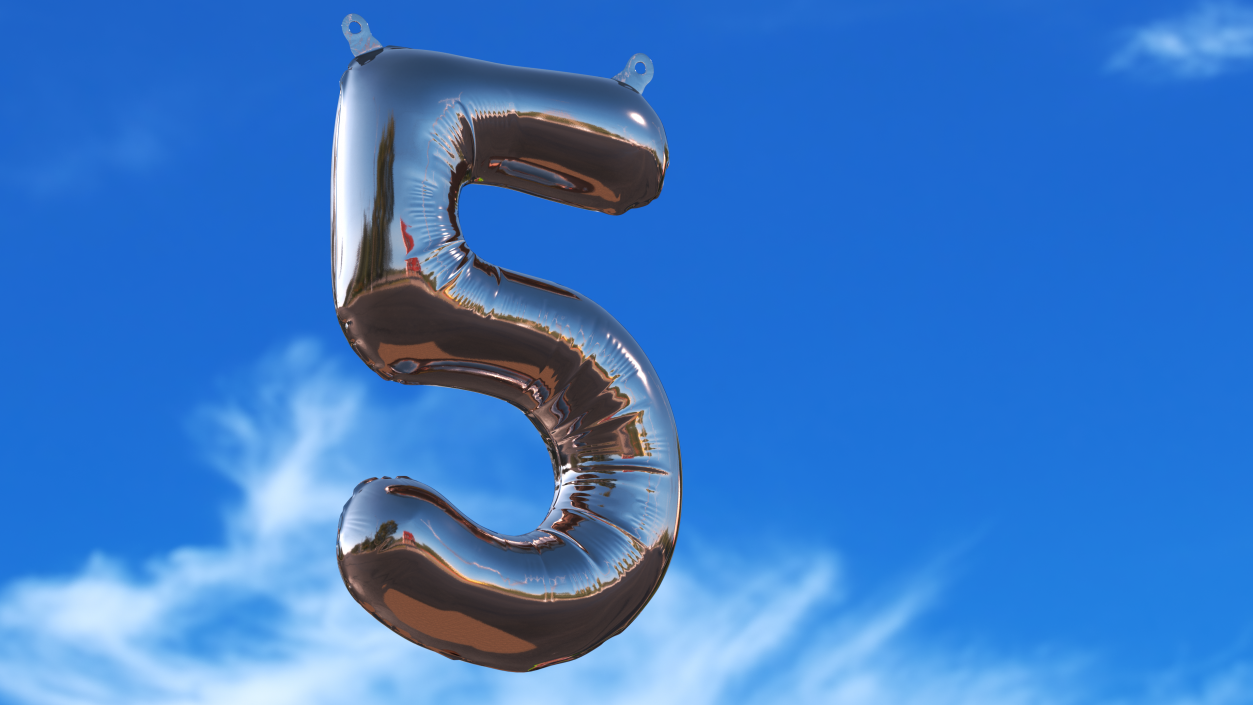 Balloon Numbers Set Rose Gold 3D model