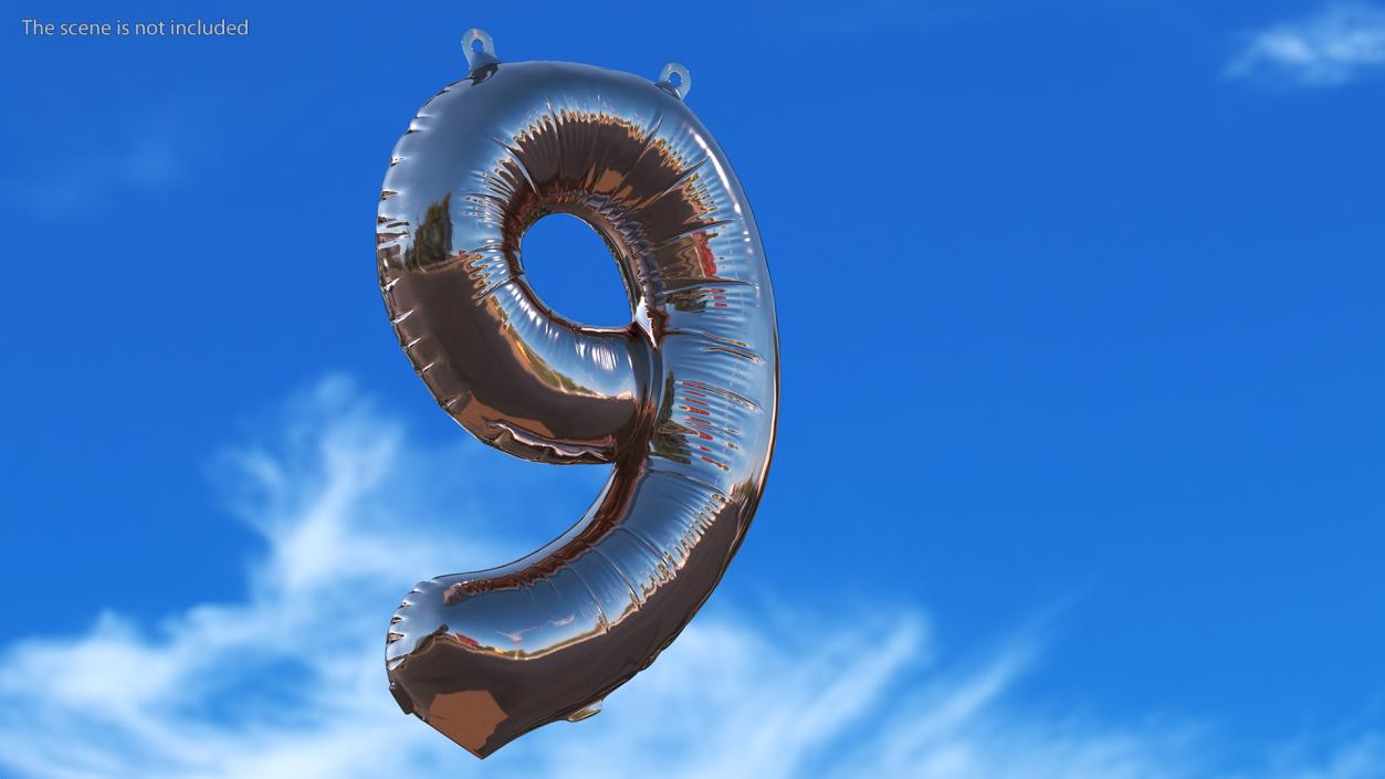 Balloon Numbers Set Rose Gold 3D model