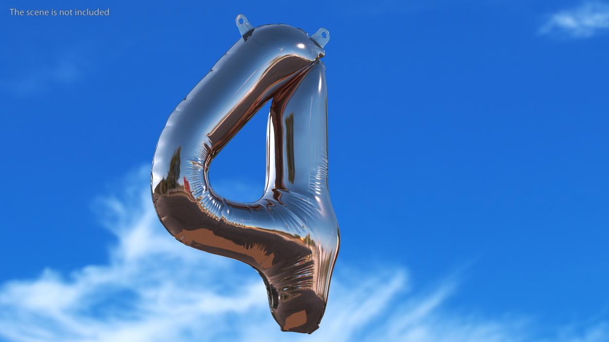 Balloon Numbers Set Rose Gold 3D model