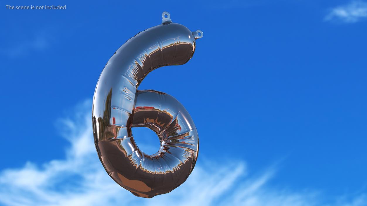 Balloon Numbers Set Rose Gold 3D model