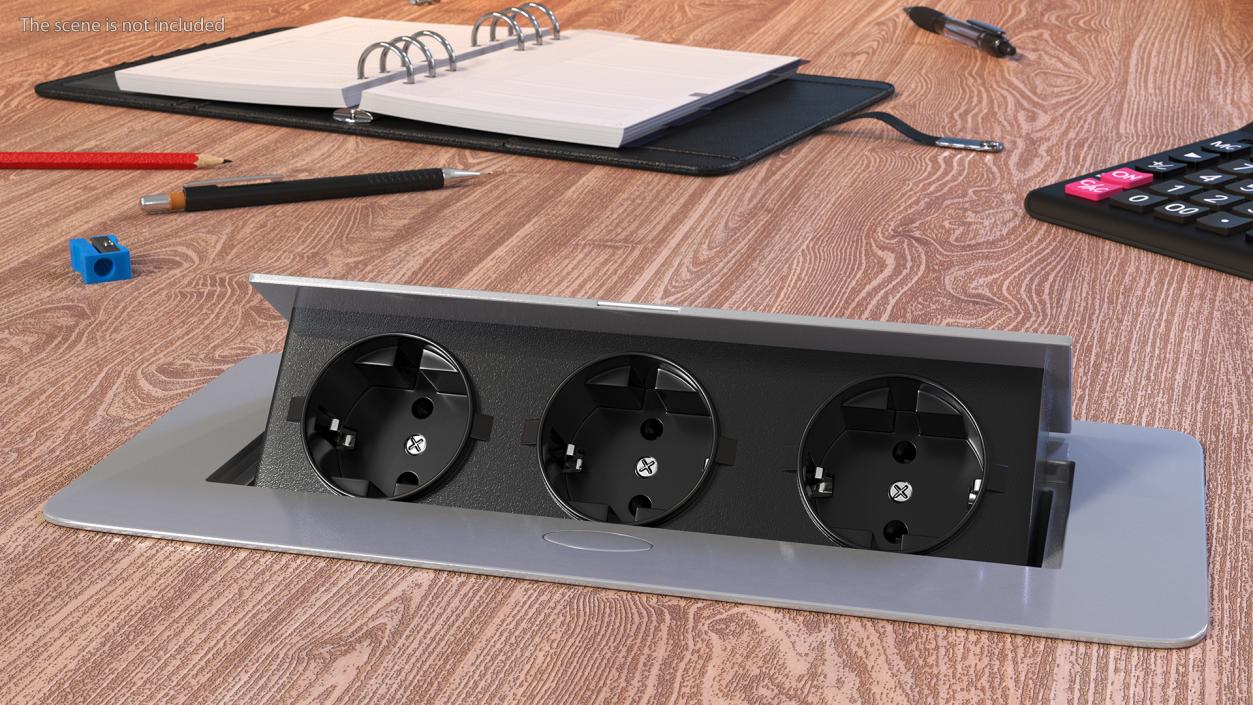 3D Black Triple Hidden Socket