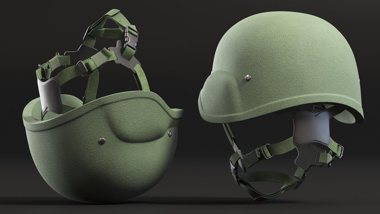 USMC Lightweight Armored Helmet Green 3D