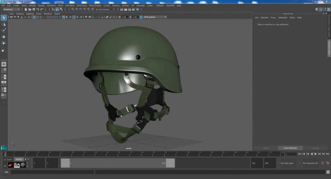 USMC Lightweight Armored Helmet Green 3D