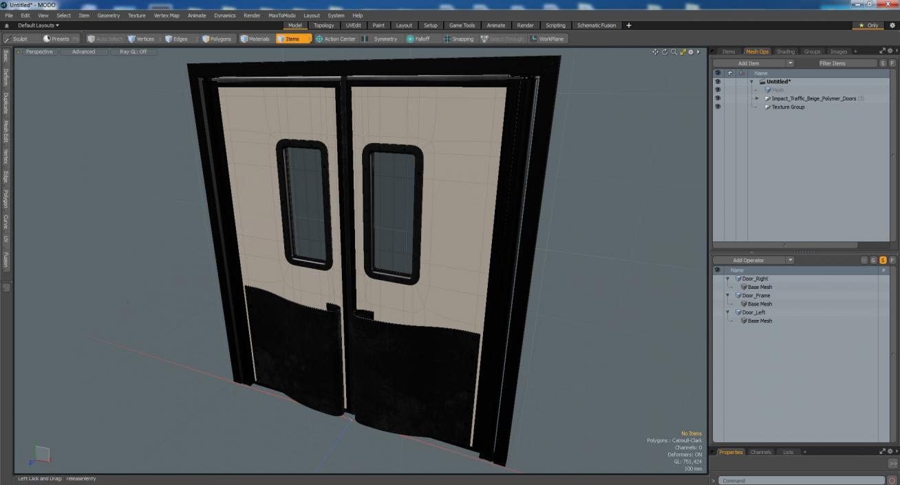 Impact Traffic Beige Polymer Doors 3D model