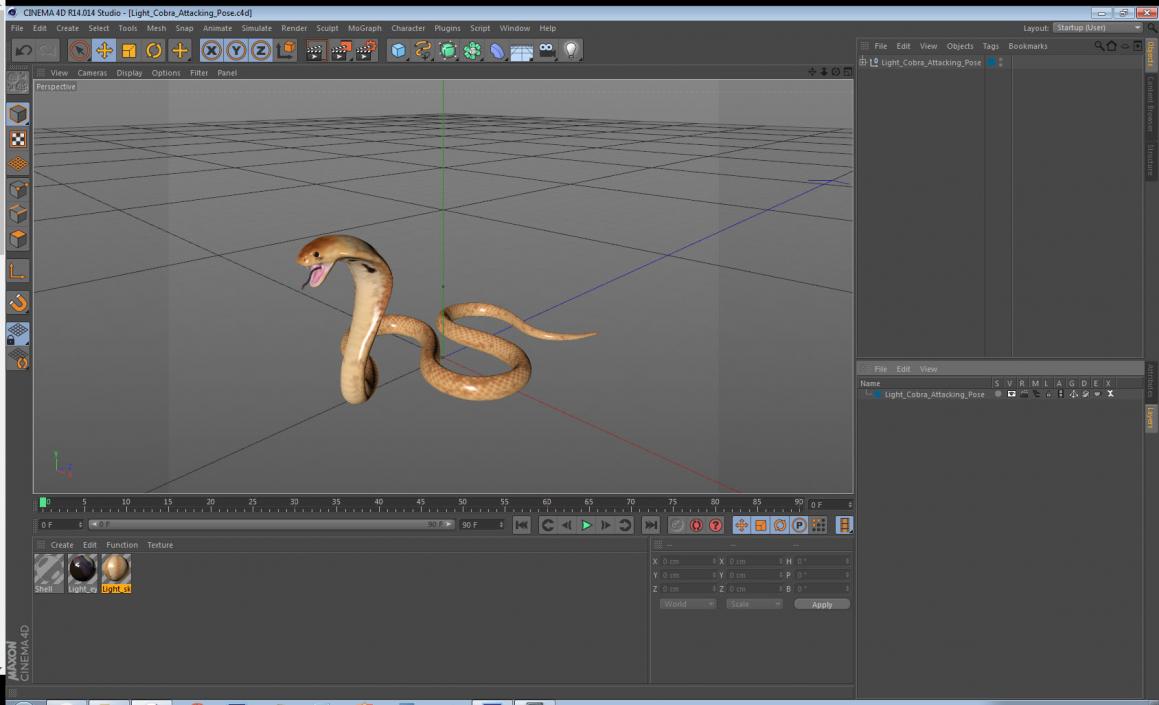 3D Light Cobra Attacking Pose