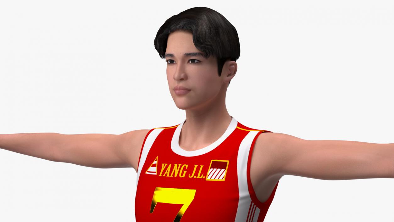 Chinese Volleyball Player Rigged 3D