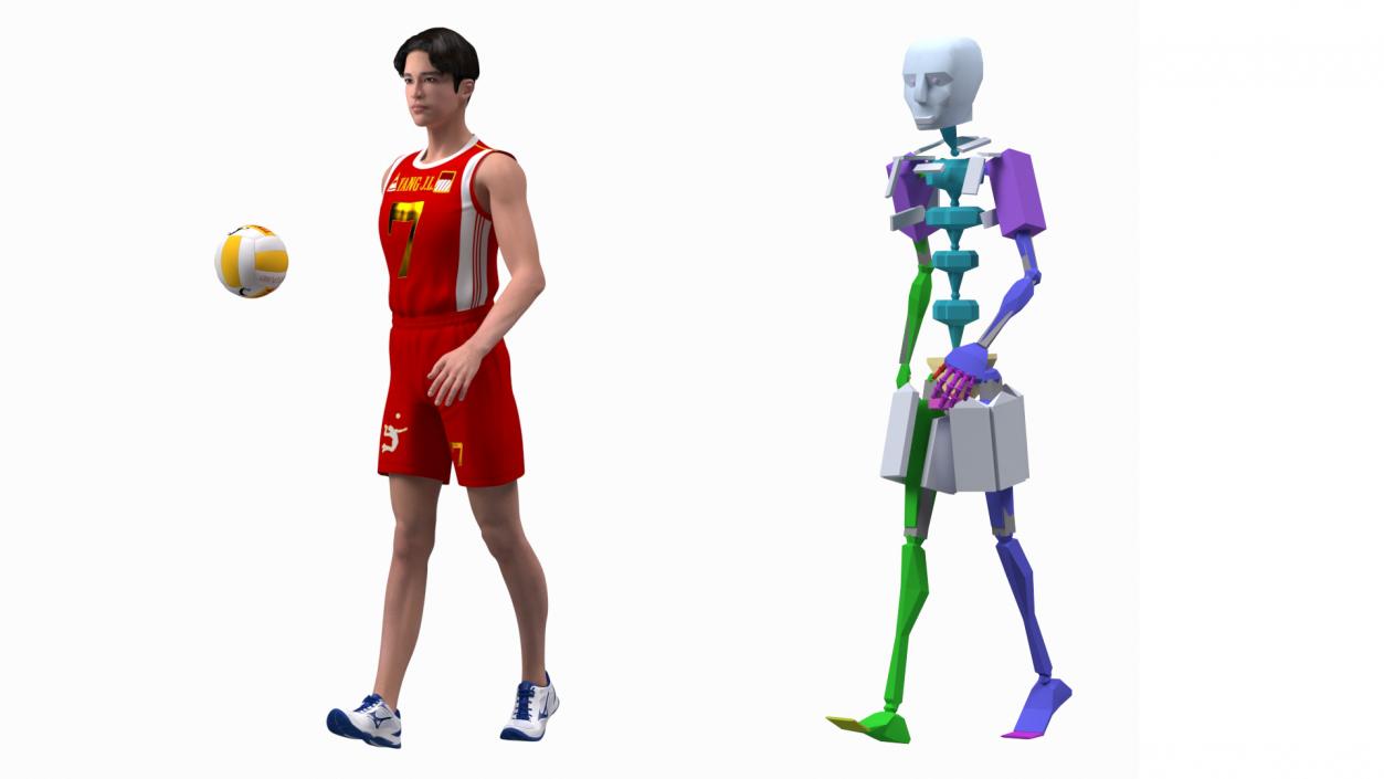 Chinese Volleyball Player Rigged 3D