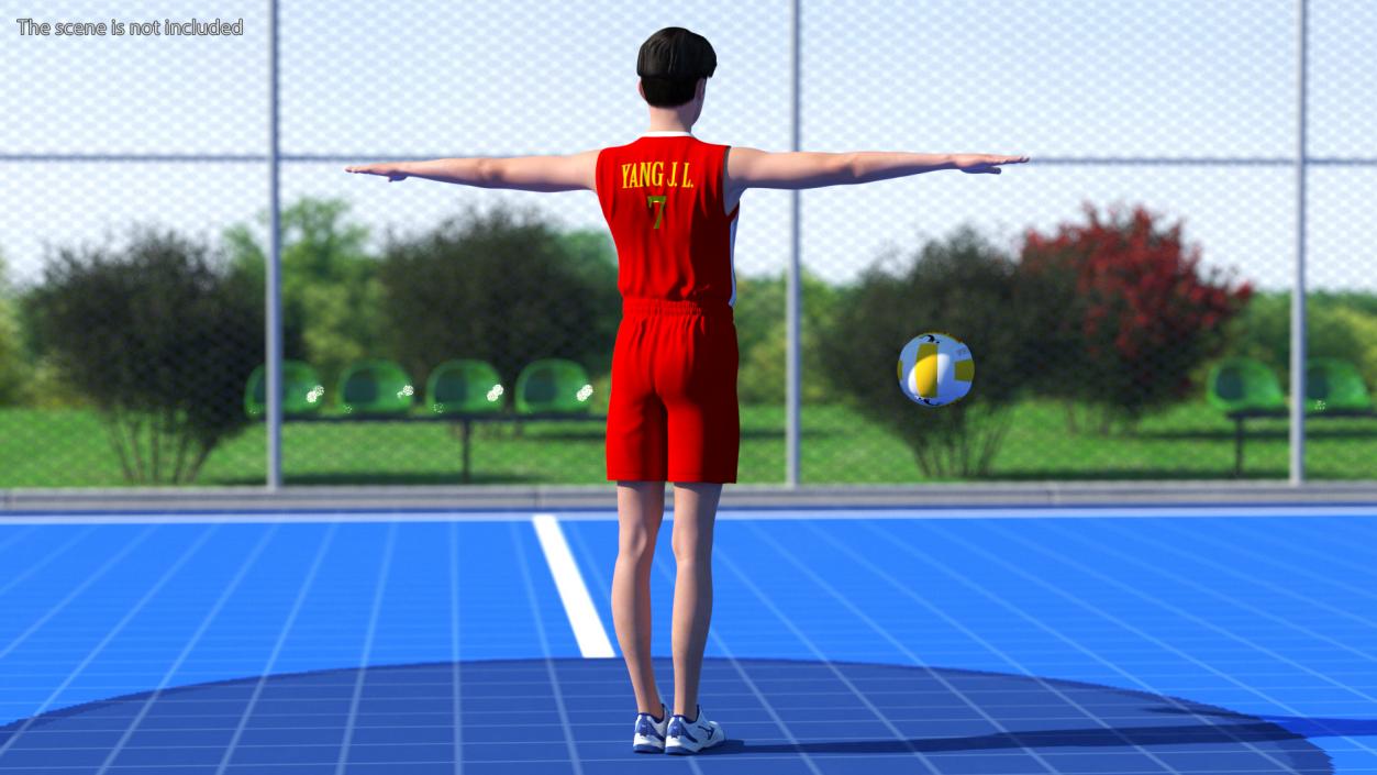 Chinese Volleyball Player Rigged 3D