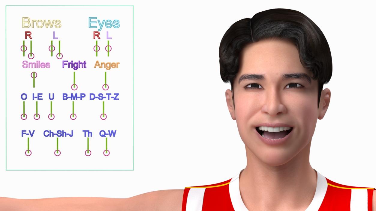 Chinese Volleyball Player Rigged 3D