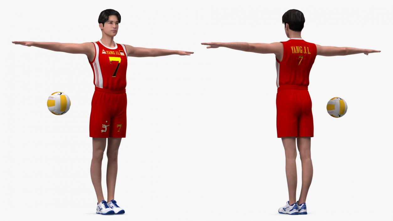 Chinese Volleyball Player Rigged 3D