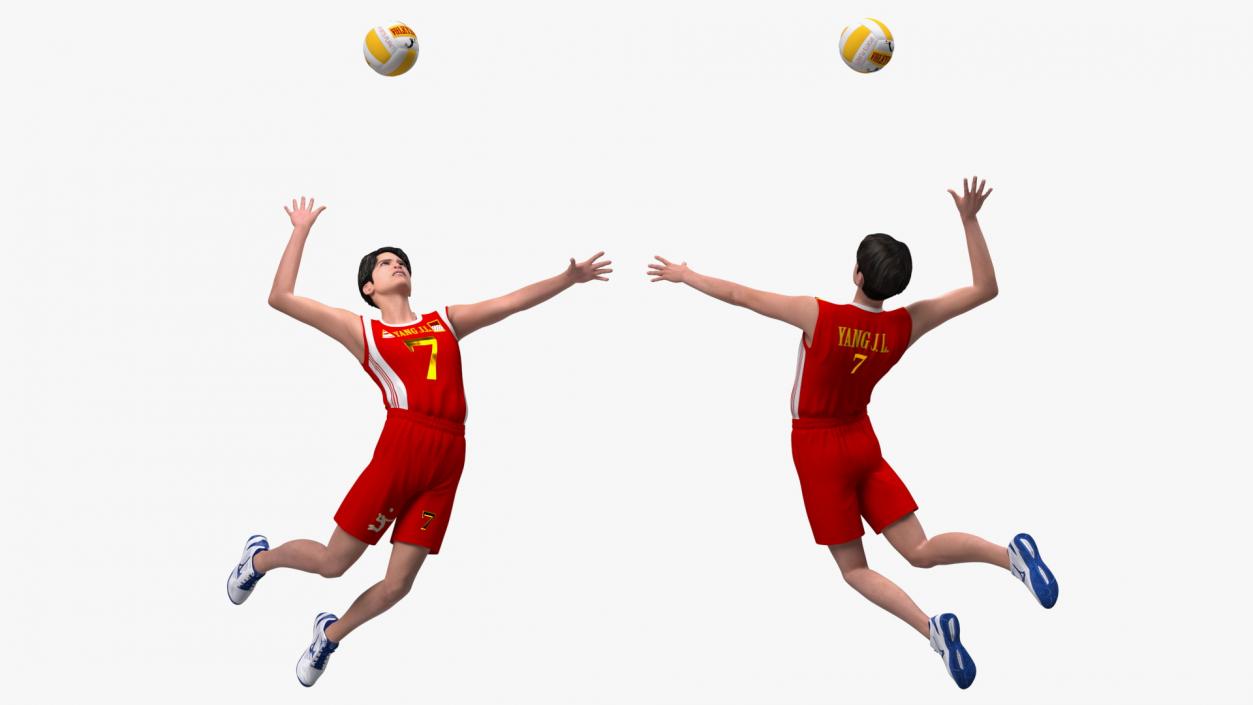 Chinese Volleyball Player Rigged 3D