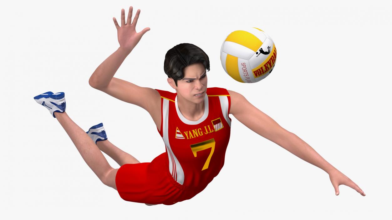 Chinese Volleyball Player Rigged 3D