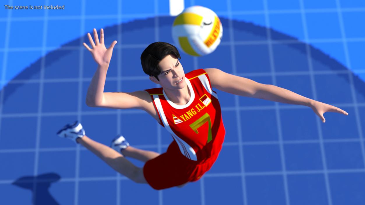 Chinese Volleyball Player Rigged 3D