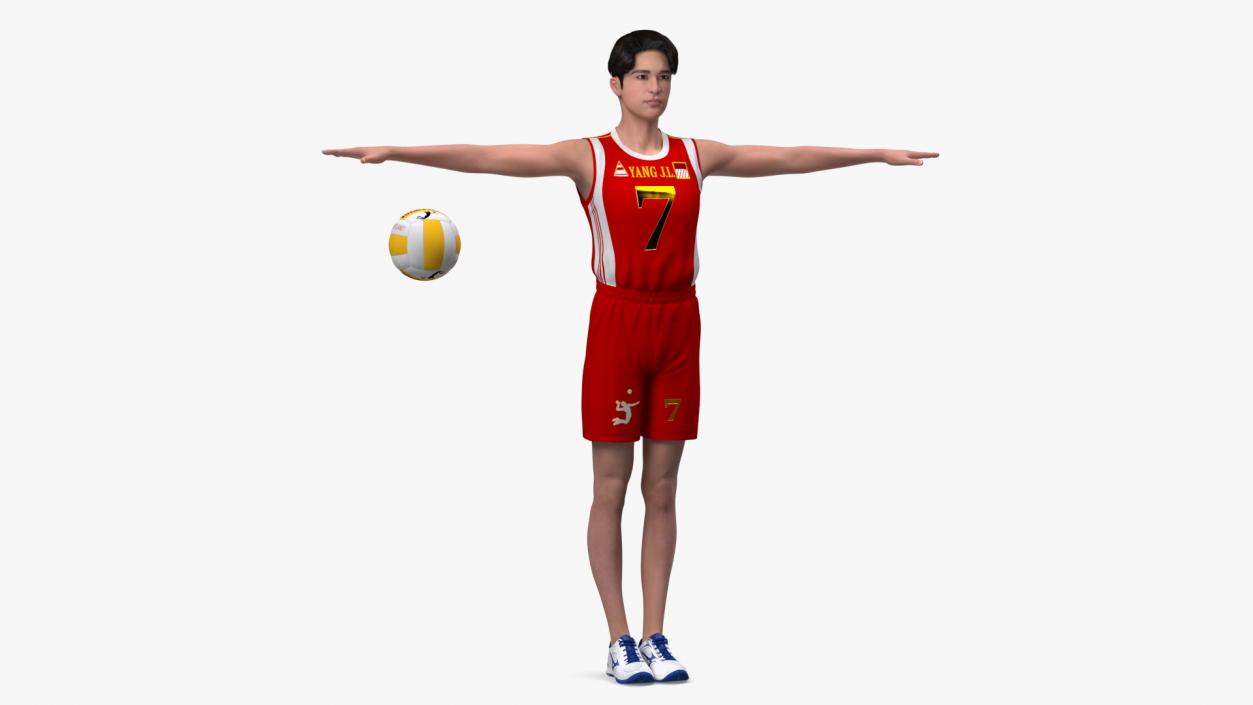 Chinese Volleyball Player Rigged 3D