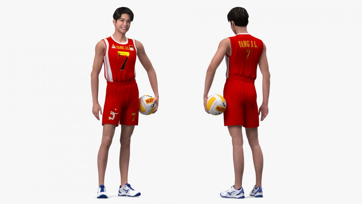 Chinese Volleyball Player Rigged 3D