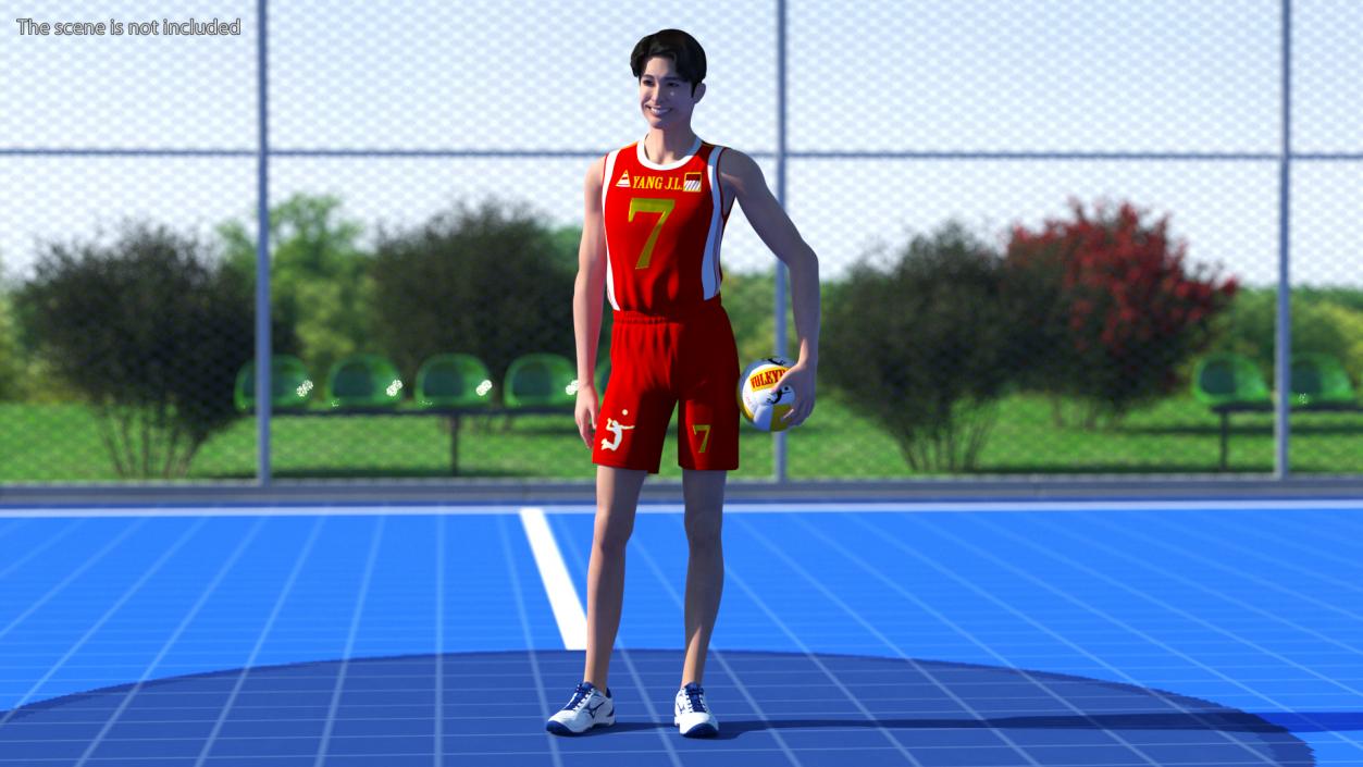 Chinese Volleyball Player Rigged 3D