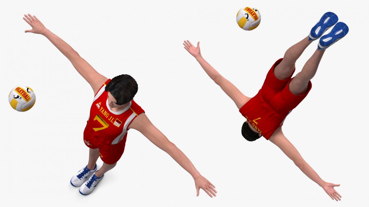 Chinese Volleyball Player Rigged 3D